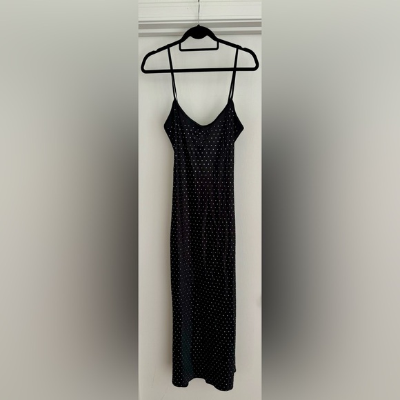 🚫🛑⭕️❌SOLD❌⭕️🛑🚫WeWoreWhat Black Crystal Embellished Slip Midi Dress - Picture 4 of 4